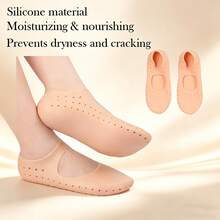 1 Pair Silicone Moisturizing Foot Socks, Solve Problems Of Dry, Cracked, Rough Skin In Autumn/Winter. Silicone Material Locks In Moisture Well, Used With Foot Cream To Promote Absorption. Breathable Design Balances Moisturizing And Dryness. Full Foot Coverage Reduces Moisture Loss. Suitable For Dry Skin Repair, Callus Softening, Foot Care. Reusable And Machine Washable, Allowing Easy Foot Care Even When Out. - Multicolor - View 3