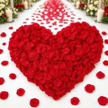 Kit Of 1000 Artificial Silk Rose Petals For Weddings - Vermelha - Xem 6