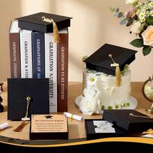 1 Set Of 2026 Graduation Cap-Shaped Gift Box, Complete With Tassel, Greeting Card And 2026 Number Pendant; Graduation Party Favor Box, Graduation Ceremony Commemorative Gift Box, Graduate Gift, Back-To-School Gift Box, Graduation Ceremony Decoration. - View 4
