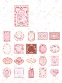 40 pièces/paquet Autocollants de bordure mignons, autocollants décoratifs vintage et créatifs, matériaux d'artisanat de décoration DIY, cadeau de vacances, fournitures scolaires personnalisées pour scrapbooking - 2. Motif à carreaux en fourrure de lapin - Voir 14