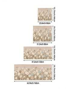 熱銷款!1件裝 INS 風格日式淺棕色碎花法蘭絨地毯,通用於廚房、玄關、客廳!低飽和淺棕底色搭配奶油白+淺藍手繪碎花,溫柔療癒線條,完美適配原木風、日式風、奶油風或 INS 風格居家! - 彩色 - 查看 10