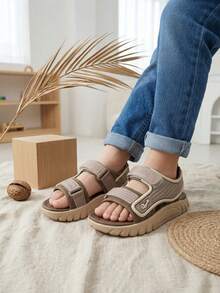 1 par de sandalias deportivas planas unisex, sandalias deportivas a rayas de bloques de color para niños, sandalias para niños con suela suave antideslizante, ajustables y de fácil puesta y quitado, adecuadas para niñas y niños para uso diario en la escuela, salidas de fin de semana, actividades al aire libre, eventos familiares, vacaciones en la playa - Multicolor - Ver 8