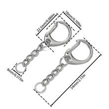 10pcs Lobster Clasp Key Ring Keychain C Shape Clasps Connector Hook For DIY Jewelry Making Findings Key Chain Accessories - White K - View 7