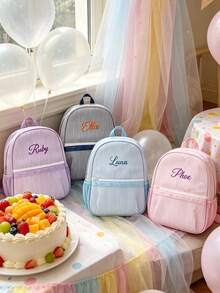 Personalized Children's Backpack With Embroidered Name - Lightweight Kindergarten/School Bag Suitable For Boys & Girls | Customized Back-To-School Backpack, Kindergarten Backpack, Birthday/Holiday Gift - Multicolor - View 5