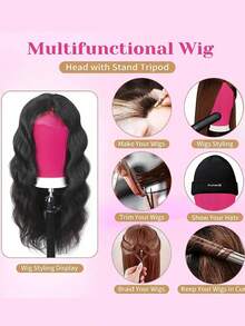 Đầu ma-nơ-canh 22 inch kèm chân đế, thích hợp để làm tóc giả và trưng bày. - Xem 10
