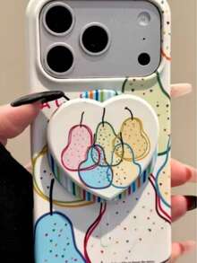 Funda protectora con soporte magnético para teléfono en estilo coreano Ins con líneas de color en forma de pera, compatible con iPhone 17, 16 Pro Max, anti-caídas - Multicolor - Ver 7