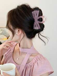 3 Stücke/1 Stück Damen 4.13 Inch/10.5cm Teebraun, Kirschblüten Rosa und Mandelbeige Haarklammer mit Schleife, modische Haarklammer, elegant minimalistisch, geeignet für Alltag, lässig, Party, Strand, Urlaub, Haarstyling, Gesicht/Haare waschen, Make-up, Outfit Accessoire, Frühling, Sommer, Herbst, Winter Strand Haarklammern Urlaubs Haarklammer - Verschiedenfarbig - Übersicht 3