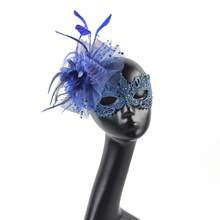 Máscara de encaje de fascinador estilo vintage de los años 20 para mujer, para carnaval, fiesta, Mardi Gras, baile de graduación (los accesorios para el cabello y las máscaras son desmontables) - Multicolor - Ver 6