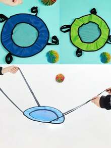 2 piezas Juego interactivo de lanzar y atrapar, incluye pelotas elásticas y bolsa de malla de tela Oxford resistente para lanzar y atrapar - Multicolor - Ver 1