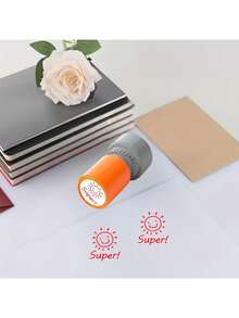 1 con dấu màu cam unisex có chữ "Super", thích hợp để khen ngợi và động viên giáo viên. - Mảnh duy nhất - Xem 2