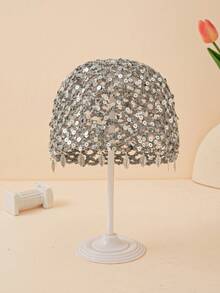 1 chiếc mũ len lưới đan tay thời trang mùa xuân/thu dành cho nữ, nhẹ, đính sequin hình lá, thích hợp cho đi biển và phong cách boho. - A - Xem 13