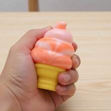 Ice Cream Squishy Toy, Cute Soft Serve Swirl Shape With Slow Rebound Stress Relief For Kids And Adults, Extra Tender Non‑Sticky TPR Sensory Calming Tool For Anxiety And ADHD, Super Moist Squeeze Putty That Returns Slowly To Original Ice Cream Form, Lightly Scented Vanilla Fragrance Option, Portable Pocket‑Sized Dessert Fidget For Classroom Office Or Travel. - 橘色 - 查看 2