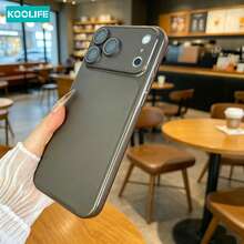 Koolife Black Matte Semi-Transparent Phone Case, Soft TPU Drop-Proof Protective Case, All-Around Camera Protection, Compatible With Apple 17/17 Pro/17 Pro Max/16/15/14/13/12/11 - Translucent Gray - View 9
