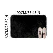 1pc Black Rectangular Decorative Rug, Plush Valentine's Day Bedroom Decor, Small Carpet, Rug, Love Home Decor, Living Room Carpet, Small Living Room Rug, Bedroom Rug, Living Room Home Decor, Outdoor Rug, Washable Carpet - Black - View 13
