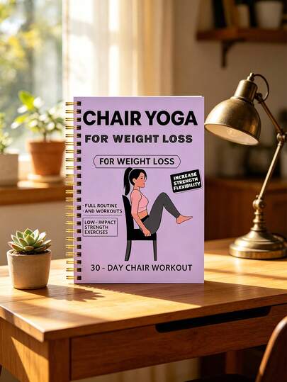 30-Day Seated Yoga Weight Loss Exercise Plan And Journal - 50 Pages Illustrated Exercise Guide, Including Daily Yoga Routines, Meal Plan, And Progress Tracking - Compact Size 5.5" X 8.3", Suitable For Home Gym Use