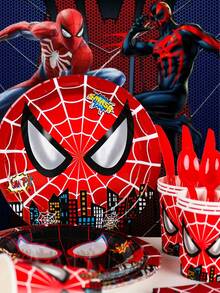 Marvel 漫威超级英雄主题一次性派对餐具，包含7英寸/9英寸加厚纸质餐盘、10个纸杯、20张餐巾纸，适用于主题派对、新年聚会、生日派对、野餐等。 - 餐具 - 查看 9
