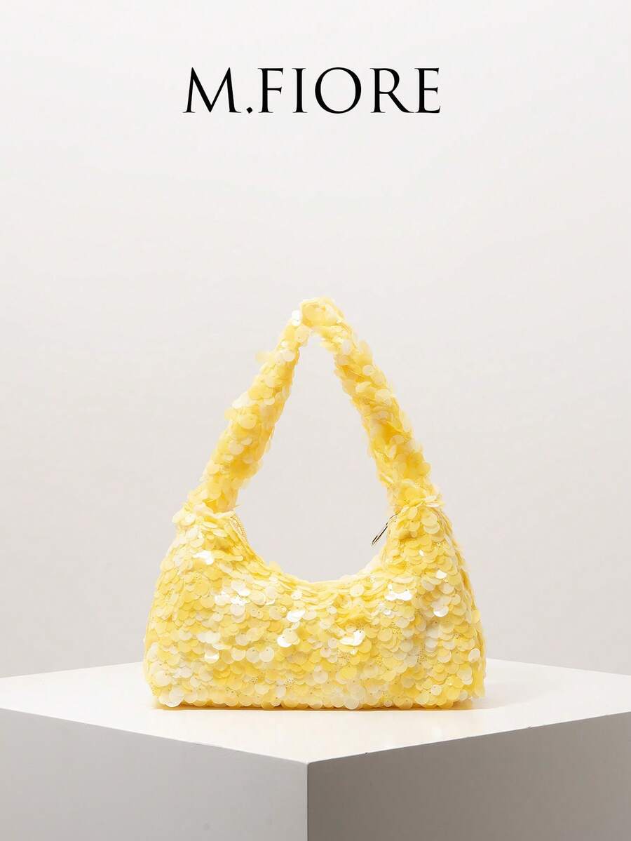 亮片单肩包,优雅女士手提包,适合晚宴、派对、毕业典礼、婚礼等场合,也是馈赠女士的理想之选。 - 黃色 - 查看 1