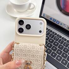 [Summer Popular Item]Apple 17 Air Korean Style Cute New Liquid Braid Pattern Crossbody Card Pocket Multifunctional Stylish Smartphone Case Compatible With IPhone 17/17 Pro/17 Pro Max/16/16 Plus/16 Pro/16 Pro Max/15/15 Plus/15 Pro/15 Pro Max/14/14 Plus/14 Pro/14 Pro Max/13/13 Pro/13 Pro Max/12/12 Pro/12 Pro Max/11/11 Pro Max/ All Models Protection Girly Women's Style Shockproof Drop Protection Scratch Protection. - Black - View 5