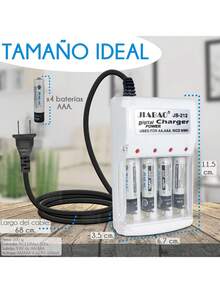 AAA Rechargeable Battery Charger (4 Batteries Included) - US A Type Plug(110-127V) - View 6