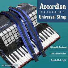 Accordion Shoulder Strap, Professional Nylon Adjustable & Widened Strap, Suitable For 16/24/32/48/60/72/80/96/120 Bass Accordion, Prevent Slipping And Reduce Wearing Pressure - Royal Blue - View 3