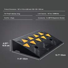 VEVOR Rubber Curb Ramp 4.25" Rise Height Sidewalk Curb Ramp, 11.8" Width 19.7" Length Driveway Ramp For Curb, 15T Heavy Duty Rubber Ramp For Forklifts, Trucks, Buses, Cars, Bikes - 4.25" Rise - View 7