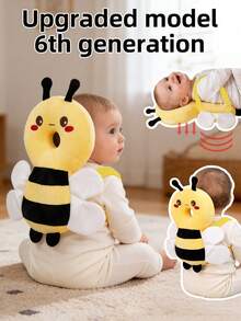 Infant Head Protection Pad Backpack, Suitable For Toddling And Crawling, Christmas Element Baby Walker Protection Pad, Adjustable Infant Head Protection Pad Backpack, Suitable For Crawling, Bee, Christmas - Yellow - View 15