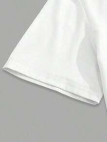 Camiseta de manga corta con diseño de mariposas bailando: Blanca, 100% algodón para el verano. - Blanco - Ver 4