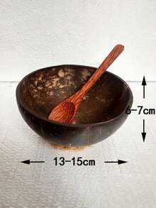 Bộ 2 món (Bát dừa + Thìa) Bát vỏ dừa, bát tròn kiểu cổ điển, thìa vỏ dừa, thích hợp để làm sinh tố, tráng miệng, có thể dùng trong trường học, thìa vỏ dừa, thích hợp cho mùa tựu trường. - Nhiều màu - Xem 4