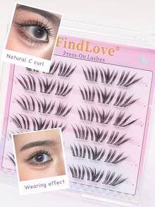 FindLove 36 Cụm Mi Giả Dán Sẵn, Mi Tự Nhiên, Mi Mắt Cáo, Độ Dày 8-13mm, Độ Cong Chữ C, Không Cần Keo Dán, Đầu Mi Kéo Dài, Các Cụm Mi Giả Tự Nhiên, Mềm Mại và Bông Xù, Quà Tặng Cho Phụ Nữ & Bé Gái, Dụng Cụ Trang Điểm - C - Xem 5