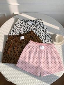 3-Piece Set Of Women's Solid Color And Patterned Shorts - Multicolor 7 - View 5