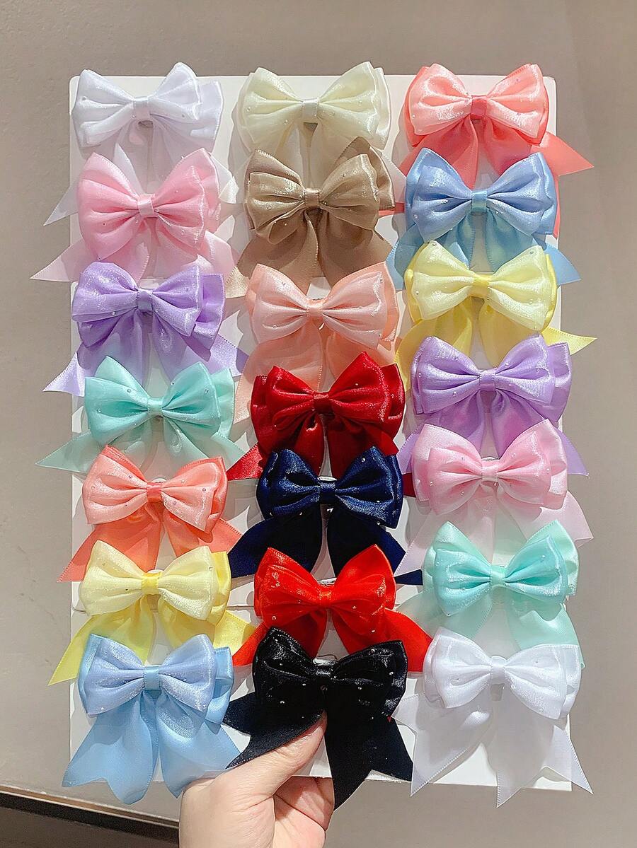6pcs Random Multi-Color Double-Layer Bow Hair Clips, Princess Style School Girl Aesthetic High-End Hair Accessories, Essential Daily Hair Decor For Girls