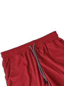 Men' Puerto Rican Style Quick-Dry Breathable Athletic Shorts With Pockets - Loose Fit Casual Workout Running Hiking Beach Shorts Suitable For Workouts, Basketball, For Both Men & Women - 紅色 - 查看 5