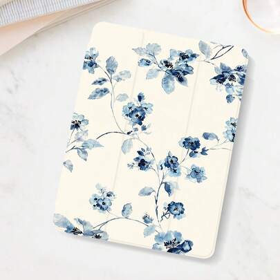 1 chiếc ốp bảo vệ máy tính bảng họa tiết hoa màu xanh dương, tương thích với iPad 10.2" thế hệ thứ 10/ (A16) 11" thế hệ thứ 11 2025, Pro 11" 2021/2020, Galaxy Tab A8 10.5" 2022, Matepad 10.4/Tab, có khe cắm bút cảm ứng, chống rơi, giá đỡ máy tính bảng, hỗ trợ tự động ngủ/thức, món quà tuyệt vời cho gia đình và bạn bè.