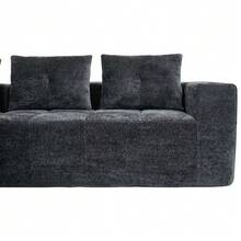 258 Cm Wide, Fully Folded L-Shaped Sofa With Three Cushions – A Classic, Minimalist And Comfortable Sofa, Perfect For Small Living Rooms And Apartments. - 灰色 - 查看 9