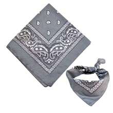 Premium Printed Bandana Scarf - Classic Style And Total Versatility - Light Grey - View 5