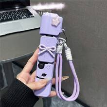 适用于 Pocket 3 相机的硅胶软壳，紫色蝴蝶结和星星挂绳设计 - 查看 4