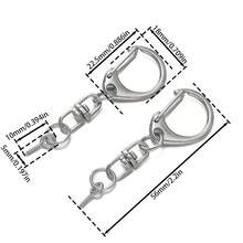 10pcs Lobster Clasp Key Ring Keychain C Shape Clasps Connector Hook For DIY Jewelry Making Findings Key Chain Accessories - White K - View 10