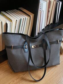 New Fashion Handbag For Women, Versatile Commuter Tote Bag With Large Capacity, Shoulder Bag - Black - View 10