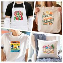9PC DIY iron on transfers for tshirts,  Outdoorsy Weather Summer Camp Family Vacation Beach Vibes Hello Summer Sweetest Berry In The Patch Summer Strawberry Pattern Print , Easy Heat Transfer for Clothing, T-Shirts, Jeans, Backpacks, Hats & Pillows,  Washable Stickers Perfect for Casual Style, Ideal Gift for Women and Men. - Zufälliger Stil - Übersicht 4
