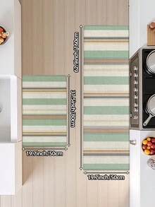 DAJIANG 1pc Bohemian Style Striped Long Kitchen Floor Mat, Outdoor Rug Suitable For Bathroom, Kitchen, Outdoor, Indoor, Hallway, Bedroom, Living Room, Machine Washable, Easy To Clean, Non-Slip Bottom, Suitable For Bedroom Decor, Japanese/Nordic Style Room Decor, Holiday Bathroom Decor, Decorative Rug, Bathroom Accessories, Outdoor Decor - Multicolor - View 15