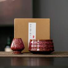 宋代古董抹茶碗套装，包括抹茶筅、日式茶碗、搅拌棒、茶刷和窑烧陶瓷器皿 - 窯變白-2件套 - 查看 14