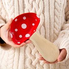 1pc High-Temperature Resistant Mushroom Ceramic Spoon Rest, Exquisite And Cute Personalized Spoon Rest For Home Use, Can Be Used For Soup Spoons, Coffee Spoons, And Chopsticks - Brown - View 9