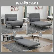 HOMCOM Futons - Cinza escuro - Ver 2