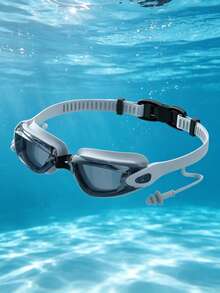 1pc Anti-Fog Anti-Water Silicone Swimming Goggles With Earplug And Adjustable Strap, Suitable For Swimming Training And Leisure, Holiday Gift For Men And Women - Multicolor - View 8