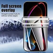 Bộ 2 miếng dán màn hình Hydrogel cho Apple 11 12 13 14 15 16 17 Pro Max/14 15 16 Plus, chất liệu TPU mềm dẻo, phủ toàn màn hình (không phải kính), độ phân giải cao, chống trầy xước, không bọt khí, tự phục hồi. - Trong sáng - Xem 3