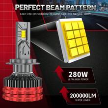 DrViAion 2 bóng đèn pha LED ô tô công suất cao 280W H4 H7 200000LM H11 9005 HB3 9006 HB4 9007 HB5 9008 H13 9012 HIR2 Bóng đèn pha LED ô tô - A - Xem 3