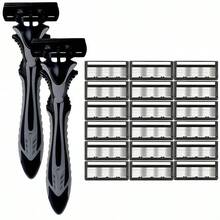 6-Layer Manual Shaving Razor With Trimmer, Replaceable Blades & Razor Holder, Men & Women Facial & Body Hair Removal Tool, Daily Grooming Essential, Ideal Personal Care Gift, Face Razor, Wax Hair Removal, Shaver For Women, Depilador Facial - Multicolor - View 12