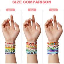 Euuztu Redtwo 4mm Glass Seed Beads Jewelry Bracelet Making Kit, Small Beads Friendship Bracelet Kit, Tiny Waist Beads With Letter Beads And Elastic String, Art Girls Gifts - 2100 chiếc 4mm - Xem 6
