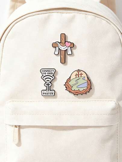 1set Christian Faith Cross Connect To God Enamel Pin Creative Cross Antenna WiFi Password Prayer Antenna Brooch Lapel Badge Jewelry For Bag Accersories,Bag Charms