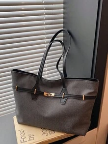 New Fashion Handbag For Women, Versatile Commuter Tote Bag With Large Capacity, Shoulder Bag - Black - View 8